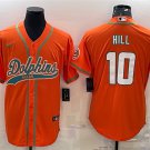 men's & youth Football Dolphins Uniform #10 Tyreek Hill Jerseys Orange Baseball CoolBase Shirts