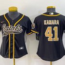Women's Football Saints Uniform #41 Alvin Kamara Jerseys Black Baseball CoolBase ladys Shirts
