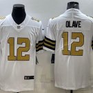 men's & youth Football Saints Uniform #12 Chris Olave Jerseys Alternate White Game Limited Shirts