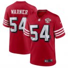 men's & youth #54 Fred Warner Jersey Team Game Player Red 75th Patch Alternate Football