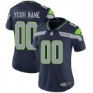 Women's Seattle Seahawks #00 Personalized Customized Jersey Team Game Player Navy