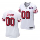 women's Football SF 49ers Uniform #00 Custom name Jerseys White 2024 Super Bowl LVIII lady Shirt