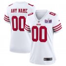 women's Football SF 49ers Uniform #00 Custom name Jerseys White 2024 Super Bowl LVIII lady Shirt