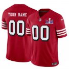 mens & kids Football San Francisco 49ers Uniform #00 Custom Jersey Red 2024 Super Bowl LVIII Shirt