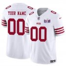 mens & kids Football San Francisco 49ers Uniform #00 Custom Jersey White 2024 Super Bowl LVIII Shirt