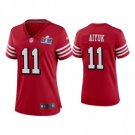women's Football SF 49ers Uniform #11 Brandon Aiyuk Jerseys Red 2024 Super Bowl LVIII lady Shirt