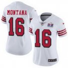 women's Football SF 49ers Uniform #16 Joe Montana Jerseys White 2024 Super Bowl LVIII lady Shirt