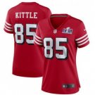 women's Football SF 49ers Uniform #85 George Kittle Jerseys Red 2024 Super Bowl LVIII lady Shirt