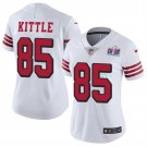 women's Football SF 49ers Uniform #85 George Kittle Jerseys White 2024 Super Bowl LVIII lady Shirt