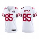 women's Football SF 49ers Uniform #85 George Kittle Jerseys White 2024 Super Bowl LVIII lady Shirt