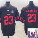 mens & kids Football 49ers Uniform #23 Christian McCaffrey Jerseys Black 2024 Super Bowl LVIII Shirt