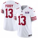 men's & kids Football SF 49ers Uniform #13 Brock Purdy Jerseys White 2024 Super Bowl LVIII Shirt