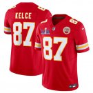 men's & kids Football KC Chiefs Uniform #87 Travis Kelce Jerseys Red 2024 Super Bowl LVIII Shirt