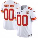 men's & kids Football KC Chiefs Uniform #00 Custom name Jerseys White 2024 Super Bowl LVIII Shirt