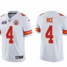 men's & kids Football KC Chiefs Uniform #4 Rashee Rice Jerseys White 2024 Super Bowl LVIII Shirt