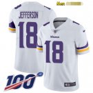 men's small size 18 Justin Jefferson Jersey 100th Season White Football