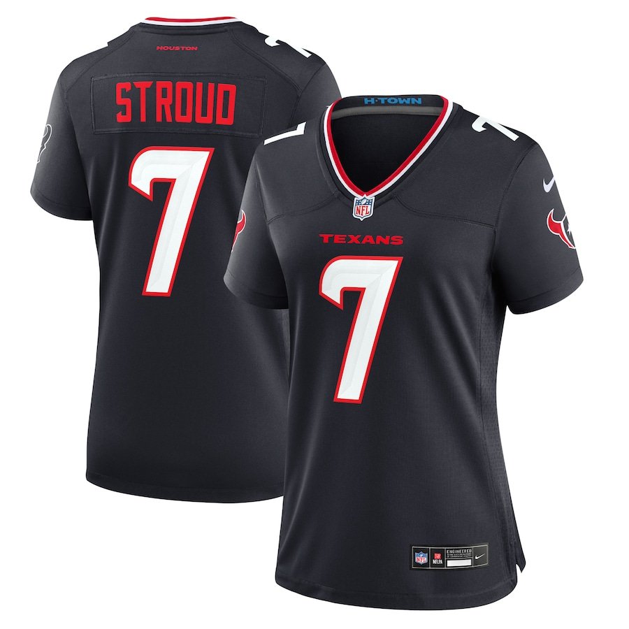women's Football Texans Uniform 7 C.J. Stroud Jerseys 2024 Navy F.U.S.E. Limited Player shirt