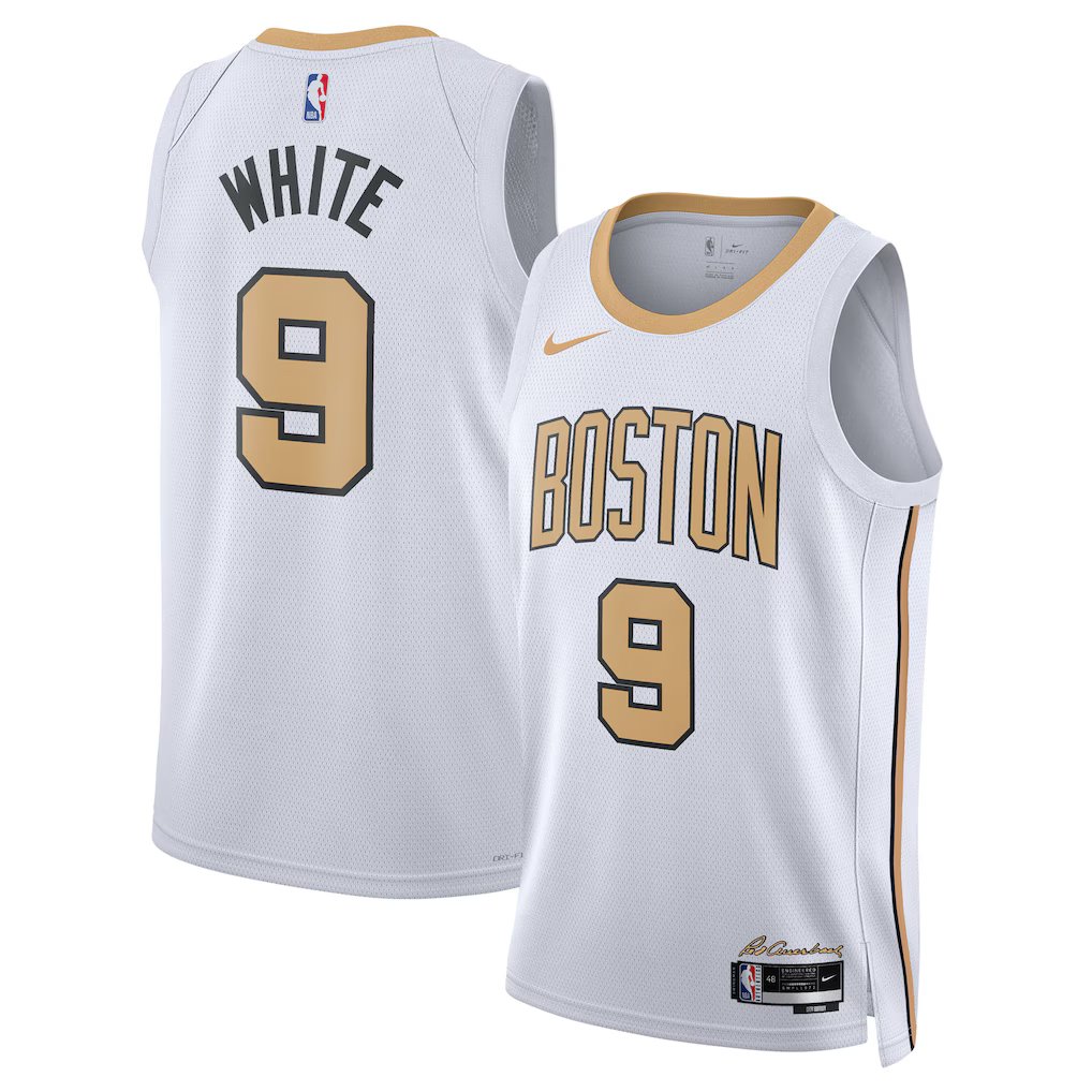 men's & youth Boston Celtics 9 Derrick White Jersey White 2025/26 City Edition Swingman Basketball