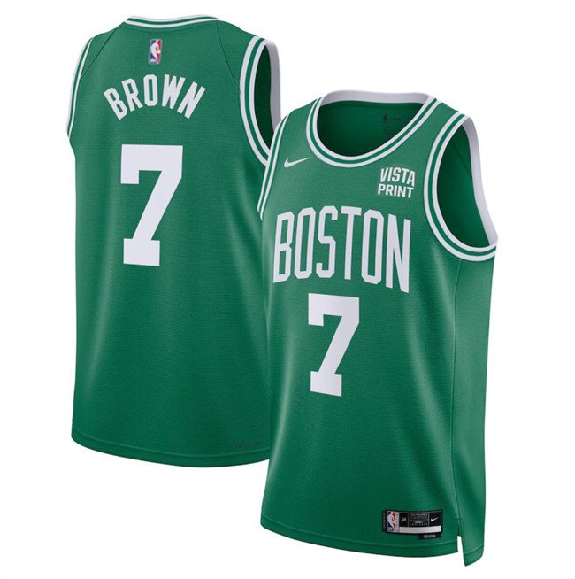 men's & youth Boston Celtics 7 Jaylen Brown Jersey Green Icon Edition Swingman Basketball