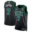 men's & youth Boston Celtics 7 Jaylen Brown Jersey Black 2024 Finals Champions Statement Edition