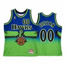 men's & youth Atlanta Hawks 00 Custom name number Jersey Blue Green M&N Classics Basketball