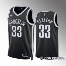 men's & youth Brooklyn Nets 33 Nicolas Claxton Jersey Black Icon Edition Swingman Basketball Game