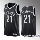 men's & youth Brooklyn Nets 21 Noah Clowney Jersey Black Icon Edition Swingman Basketball Game