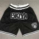 men's Brooklyn Nets Just Don " Bklyn " Black Throwback Zipper Pocket Swingman Basketball Shorts