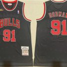 men's & youth Chicago Bulls 91 Dennis Rodman Jersey NBA Finals Black M&N Classics Basketball