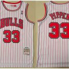men's & youth Chicago Bulls 33 Scottie Pippen Jersey White Pinstripe M&N Classics Basketball