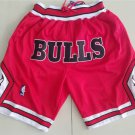 men's Chicago " Bulls " Just Don Red Zipper Pocket Classics Swingman Basketball Shorts