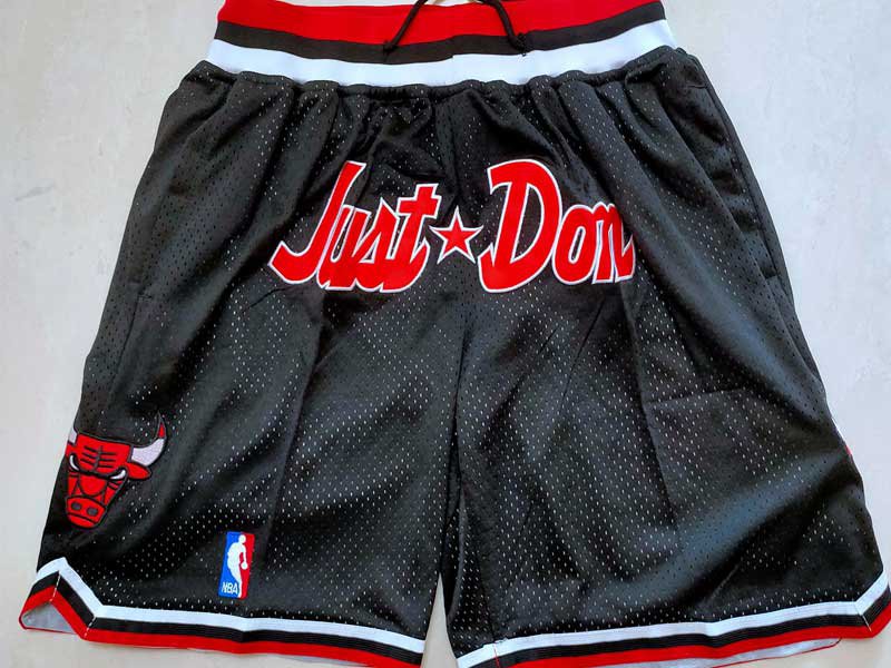 men's Chicago Bulls " Just Don " Black Zipper Pocket Classics Swingman Basketball Shorts
