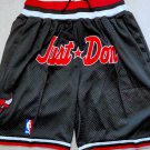 men's Chicago Bulls " Just Don " Black Zipper Pocket Classics Swingman Basketball Shorts