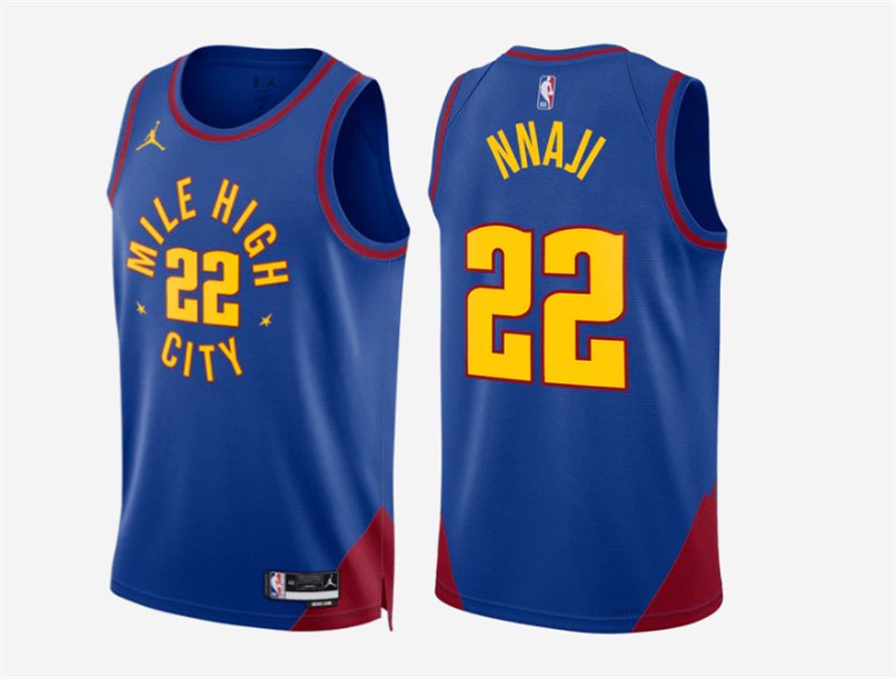 men's & youth Denver Nuggets 22 Zeke Nnaji Jersey Blue Statement Edition Swingman Basketball