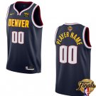men's & youth Denver Nuggets 00 Custom name number Jersey Navy 2023 Finals Icon Edition Basketball