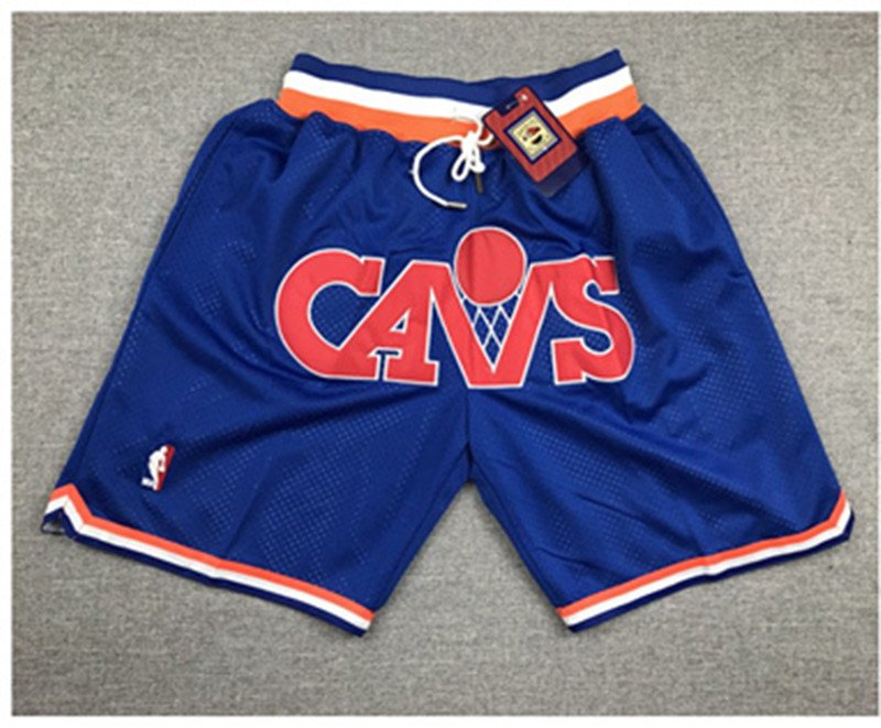 men's Cleveland Cavaliers Just Don " Cavs " Blue Zipper Pocket Classics Swingman Basketball Shorts