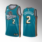 men's & youth Detroit Pistons 2 Cade Cunningham Jersey 2022-23 Teal Classic Swingman Basketball