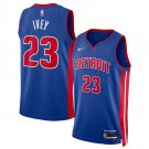 men's & youth Detroit Pistons 23 Jaden Ivey Jersey Icon Edition Blue Swingman Basketball Game