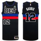 men's & youth Detroit Pistons 12 Tobias Harris Jersey Black Statement Edition Swingman Basketball