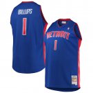 men's & youth Detroit Pistons 1 Chauncey Billups Jersey Blue M&N Classics Throwback Basketball