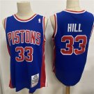 men's & youth Detroit Pistons 33 Grant Hill Jersey Blue M&N Classics Throwback Basketball