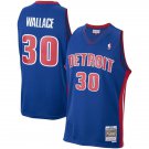 men's & youth Detroit Pistons 30 Rasheed Wallace Jersey Blue M&N Classics Throwback Basketball