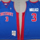 men's & youth Detroit Pistons 3 Ben Wallace Jersey Blue M&N Classics Throwback Basketball
