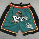 men's Detroit " Pistons " Just Don Teal Zipper Pocket Classics Swingman Basketball Shorts