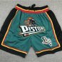 men's Detroit " Pistons " Just Don Teal Zipper Pocket Classics Swingman Basketball Shorts