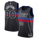 men's & youth Detroit Pistons 00 Custom name number Jersey 2022/23 Black Statement Basketball