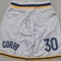 men's Golden State Warriors 30 Stephen Curry White Zipper Pocket Classics Swingman Basketball Shorts