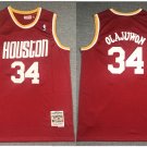 men's & youth Houston Rockets 34 Hakeem Olajuwon Jersey Red M&N Classics Throwback Basketball
