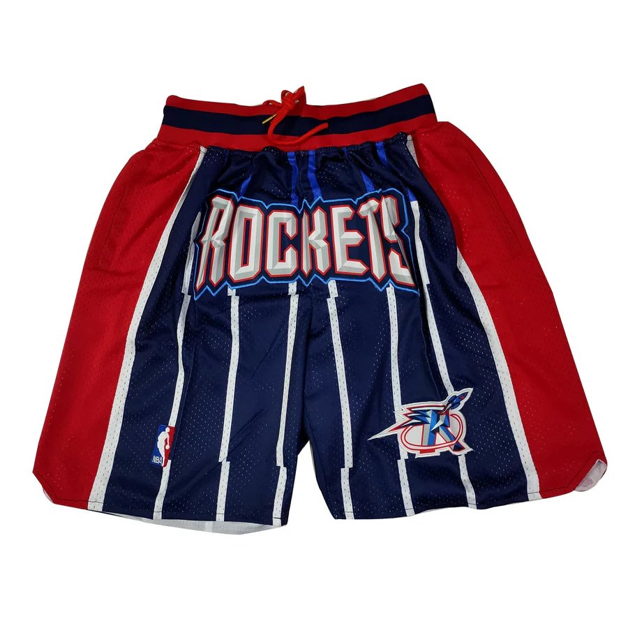 men's Houston &acirc;�� Rockets " Just Don Navy Zipper Pocket Swingman Basketball Shorts