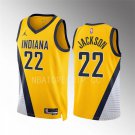 men's & youth Indiana Pacers 22 Isaiah Jackson Jersey Yellow Statement Edition Swingman Basketball